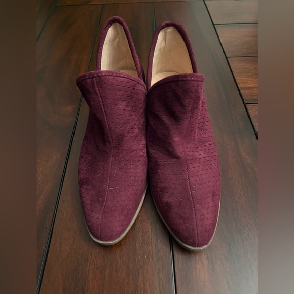 Festive Burgundy Suede Heeled Boots or Booties - Picture 4 of 4